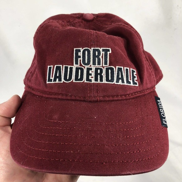 FORT LAUDERDALE FLORIDA USA RED HAT CAP ADJUSTABLE ONE SIZE FITS MOST STRAP OSFM - Picture 12 of 12